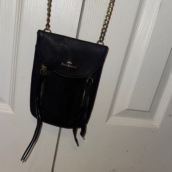 Juicy Couture Handbags - Juicy Couture Black Crossbody Bag with Gold Chain